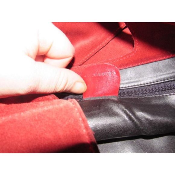 Gucci Vintage Red Suede And Leather Satchel Tote - Picture 4 of 12